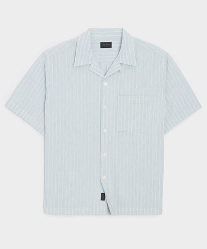 Todd Snyder Jacquard Indigo Capri Shirt - Bleached Indigo