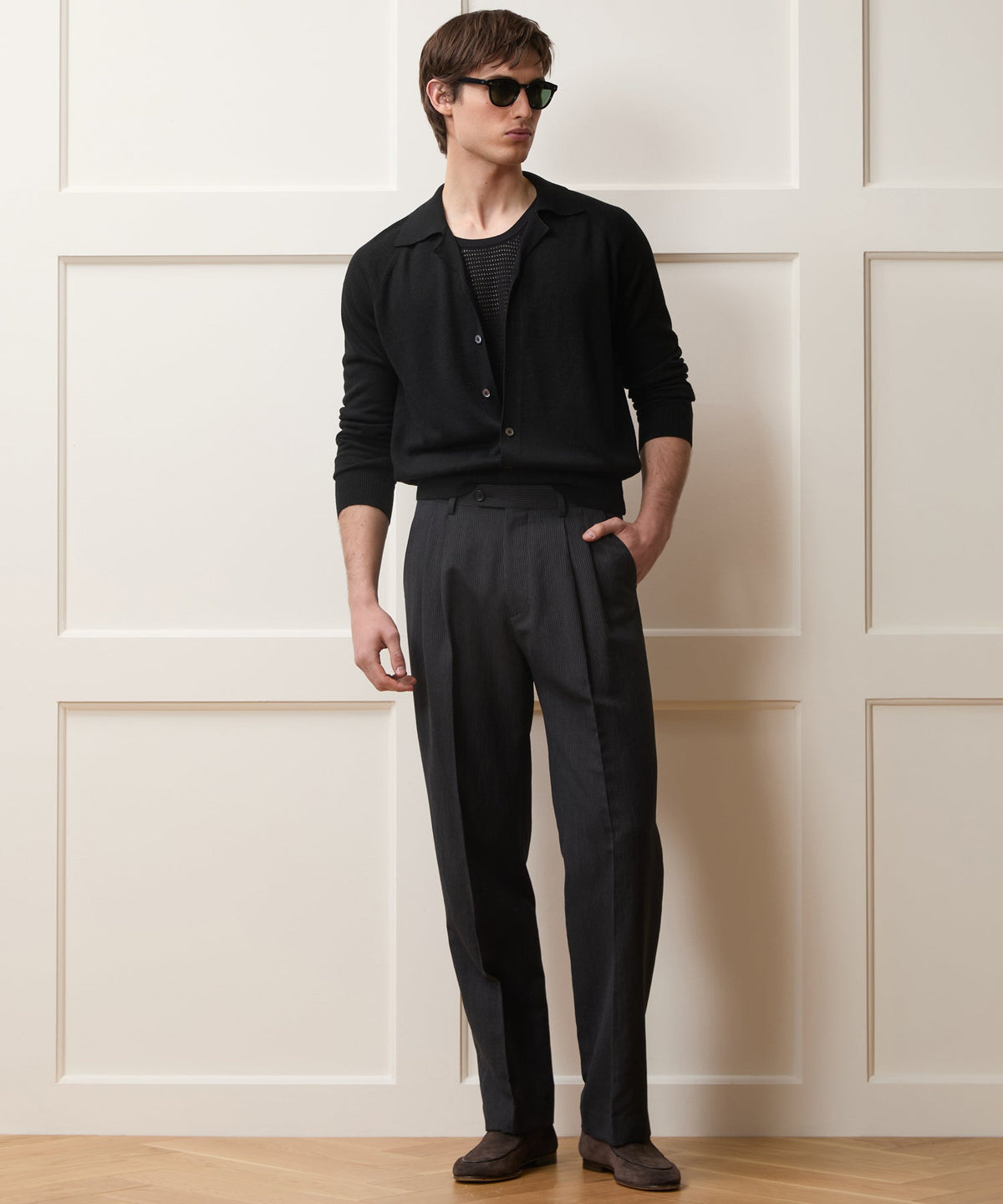 Todd Snyder Amalfi Sweater Polo - Black