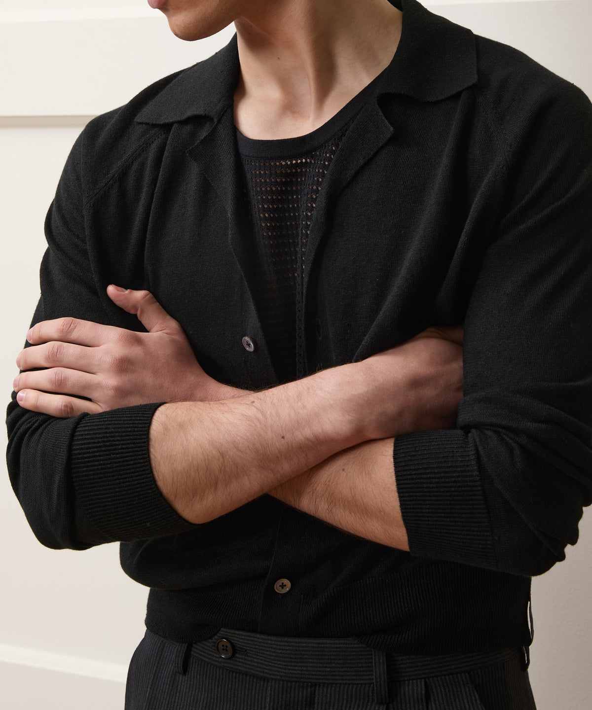 Todd Snyder Amalfi Sweater Polo - Black