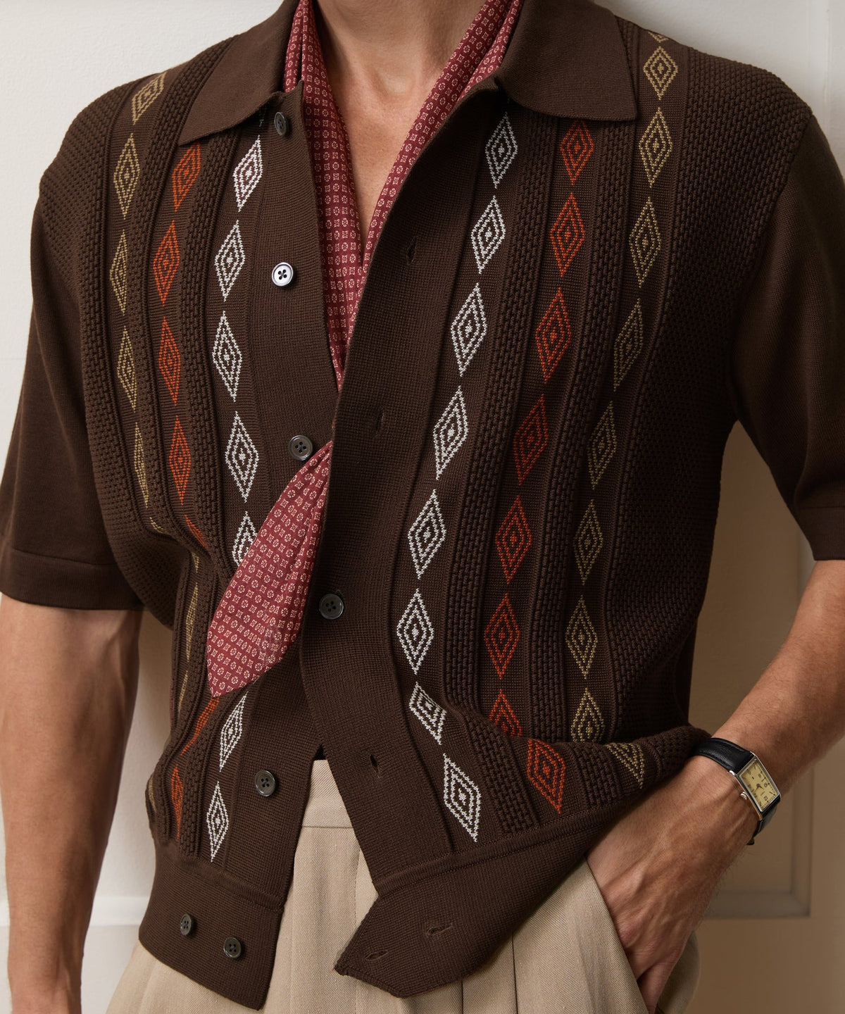 Todd Snyder Palmetto Sweater Polo - Umber