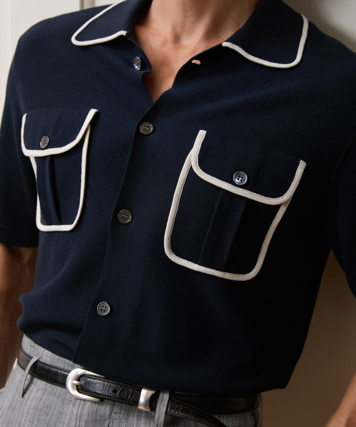 Todd Snyder Wynwood Sweater Polo - Navy