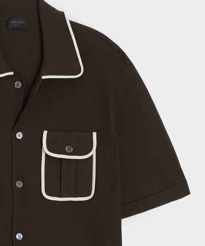 Todd Snyder Wynwood Sweater Polo - Saddle Brown