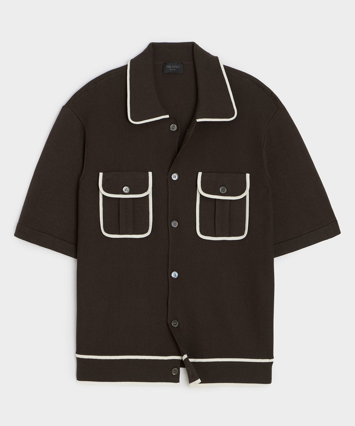 Todd Snyder Wynwood Sweater Polo - Saddle Brown