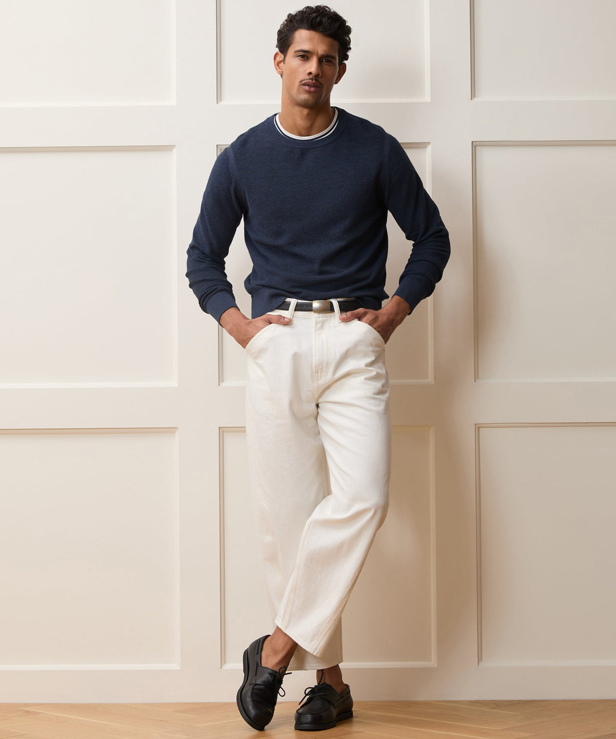 Todd Snyder Vista Crewneck Sweater - Heather Navy