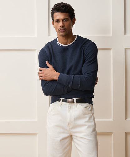 Todd Snyder Vista Crewneck Sweater - Heather Navy