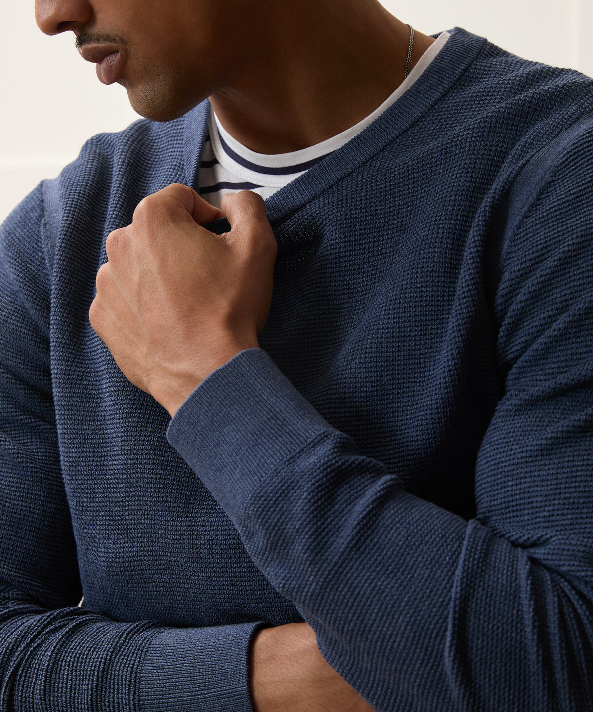 Todd Snyder Vista Crewneck Sweater - Heather Navy