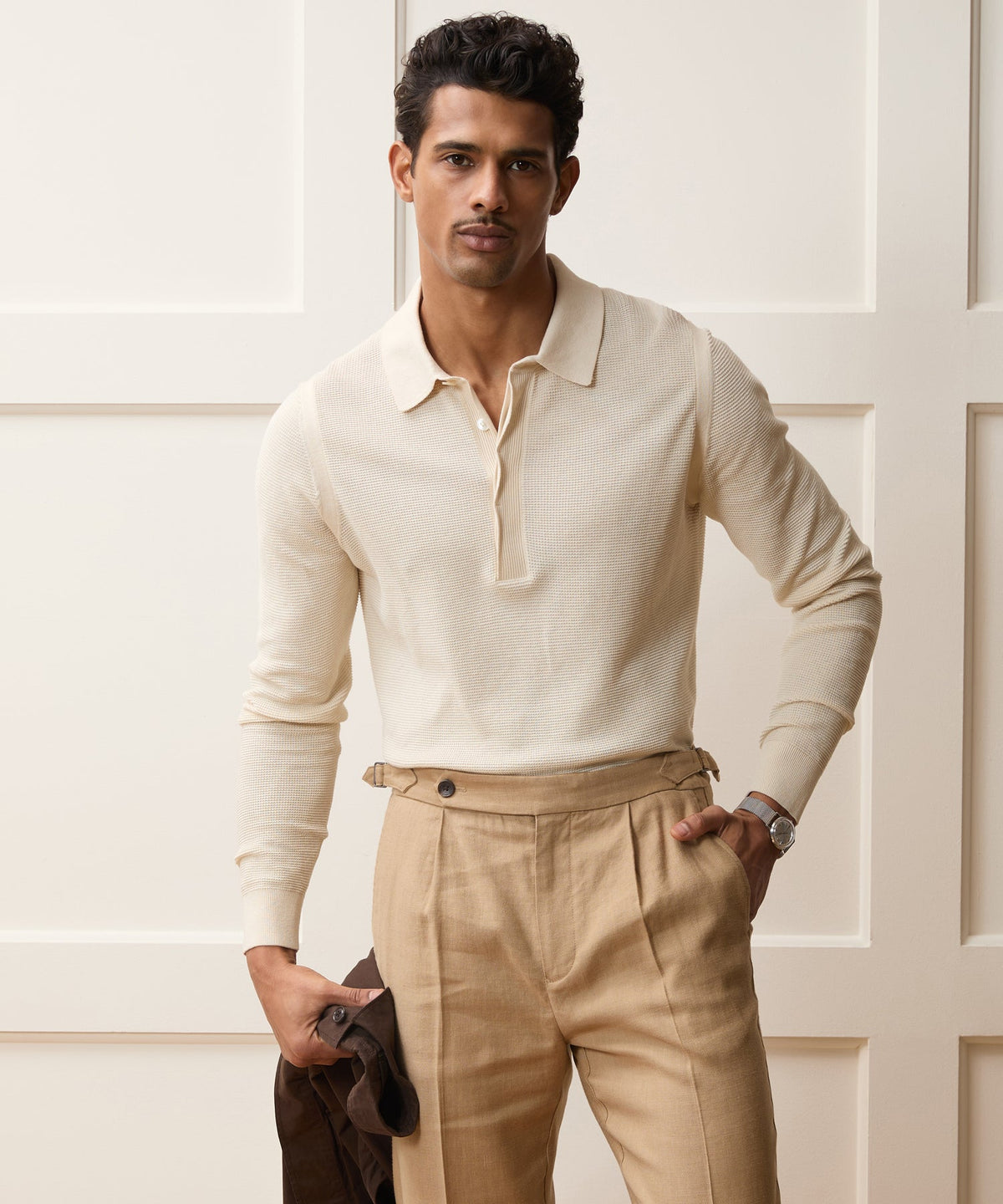 Todd Snyder Vista Sweater Polo - Bisque