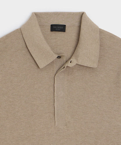 Todd Snyder Vista Sweater Polo - Heather Taupe