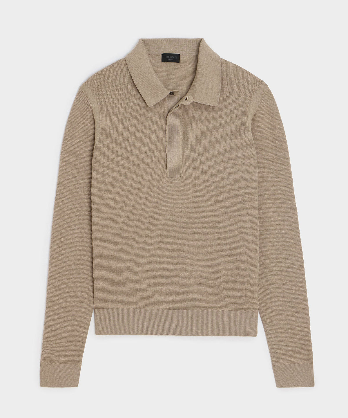 Todd Snyder Vista Sweater Polo - Heather Taupe