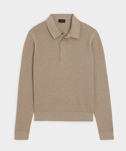 Todd Snyder Vista Sweater Polo - Heather Taupe