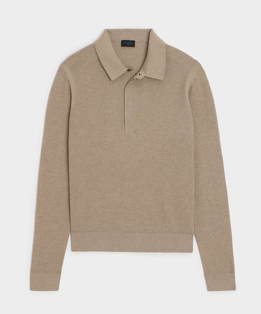 Todd Snyder Vista Sweater Polo - Heather Taupe