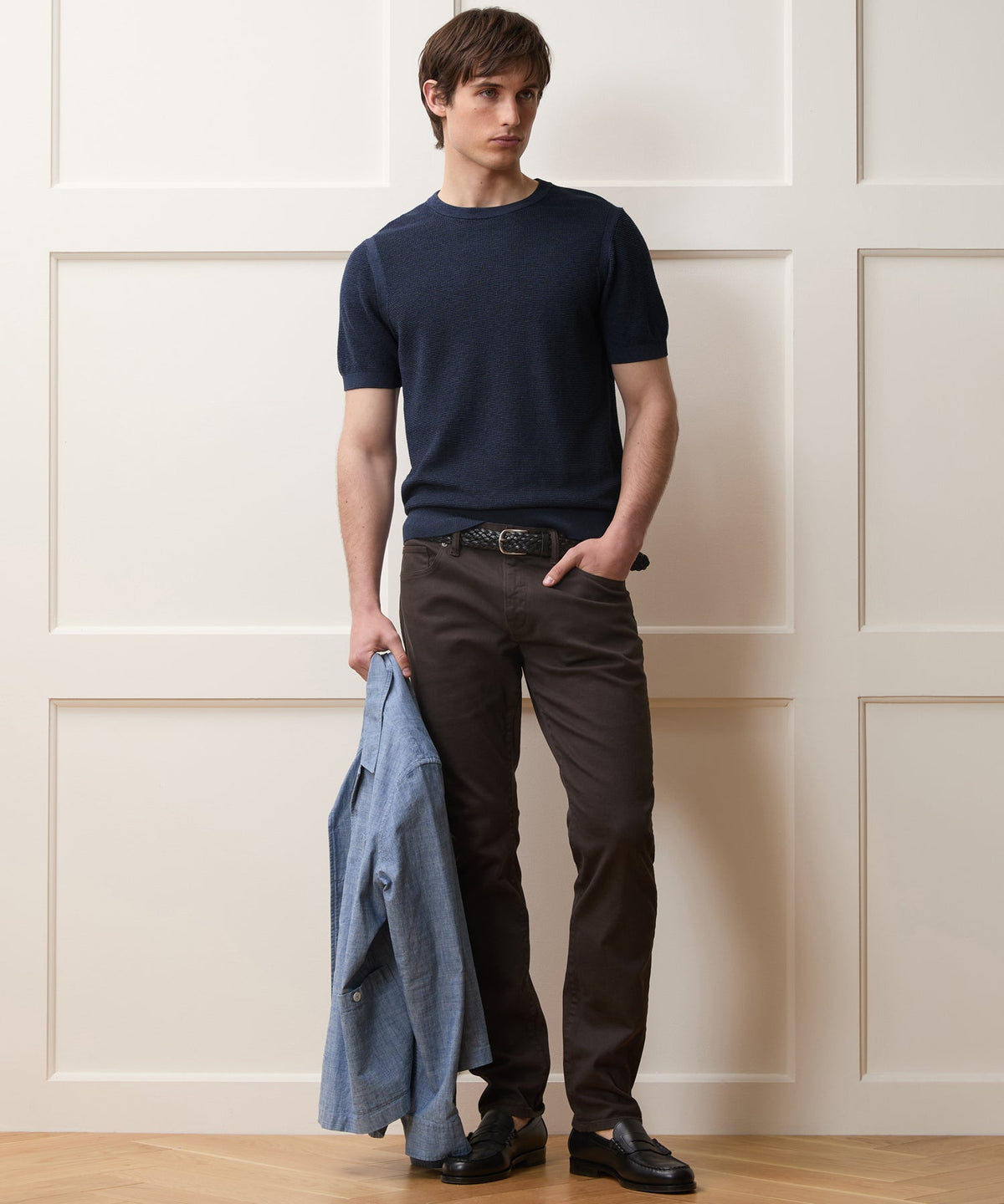 Todd Snyder Vista Sweater Tee - Heather Navy