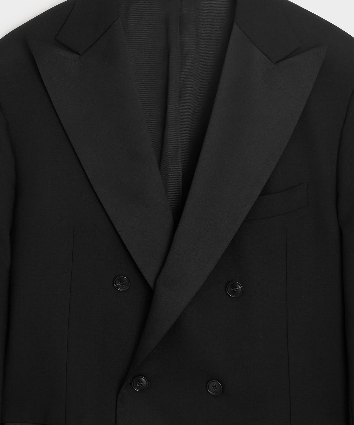 Todd Snyder Italian Wool Double-Breasted Tuxedo Jacket - Black