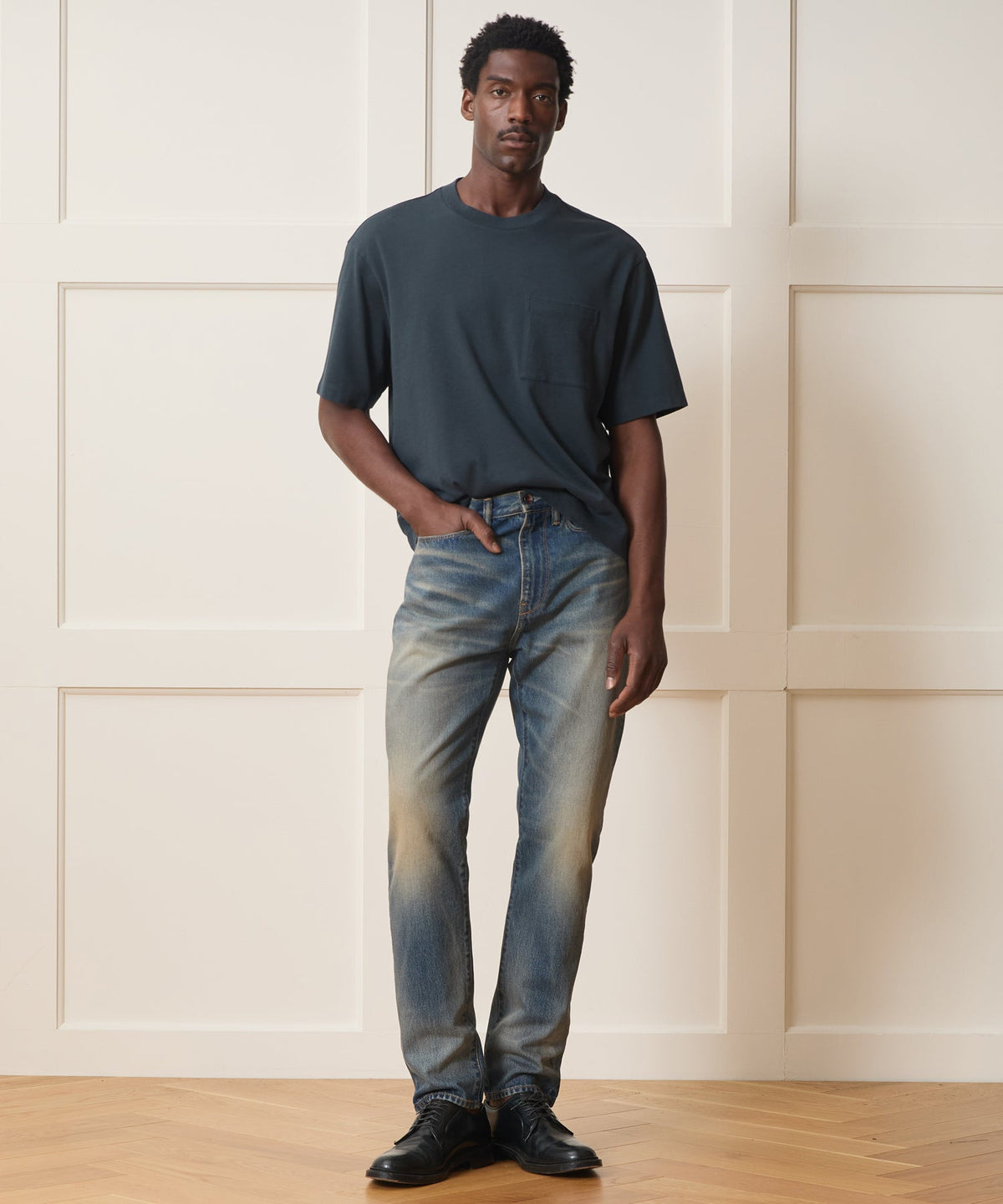 Todd Snyder Boxy Jersey Tee - Navy Batik