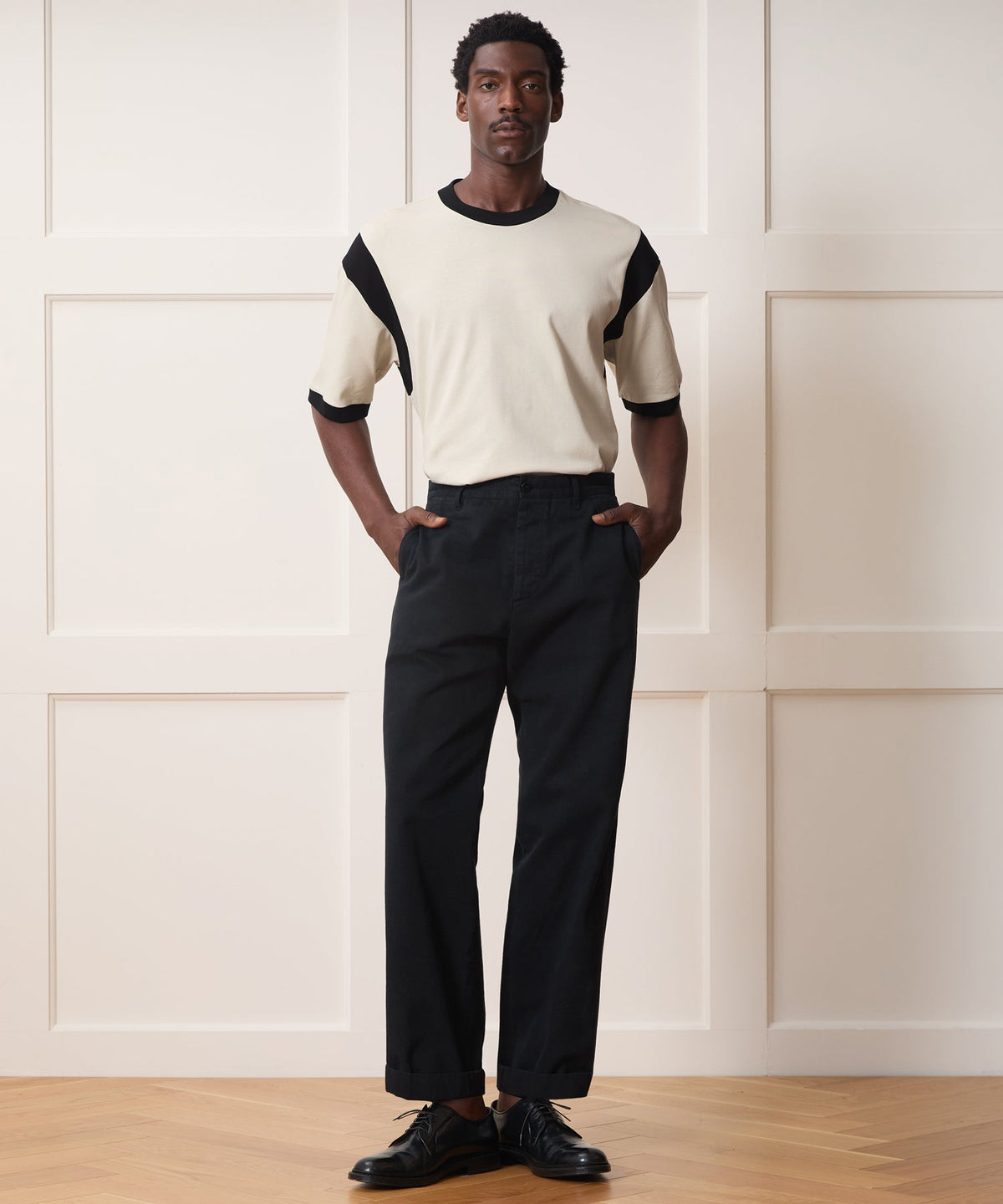 Todd Snyder Collegiate Jersey Ringer Tee - Chalk