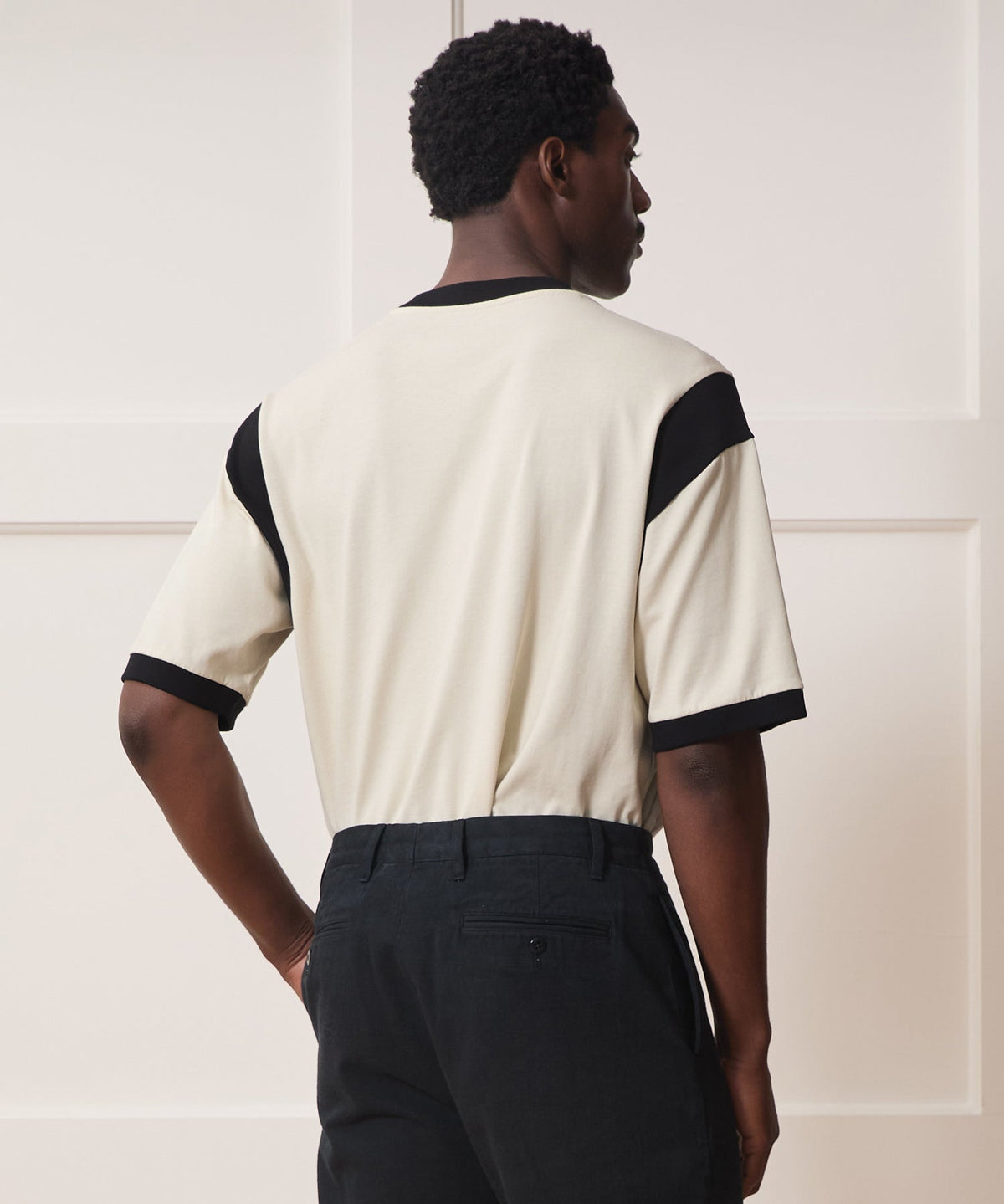 Todd Snyder Collegiate Jersey Ringer Tee - Chalk