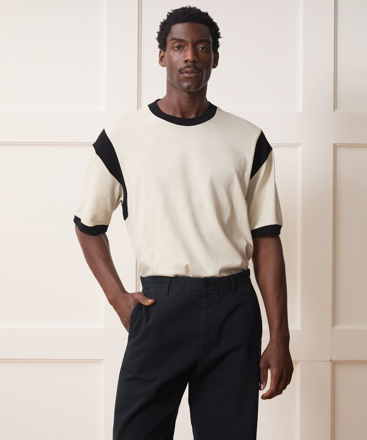 Todd Snyder Collegiate Jersey Ringer Tee - Chalk