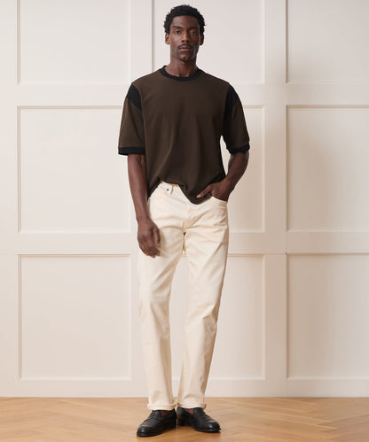 Todd Snyder Collegiate Jersey Ringer Tee - Espresso Bean