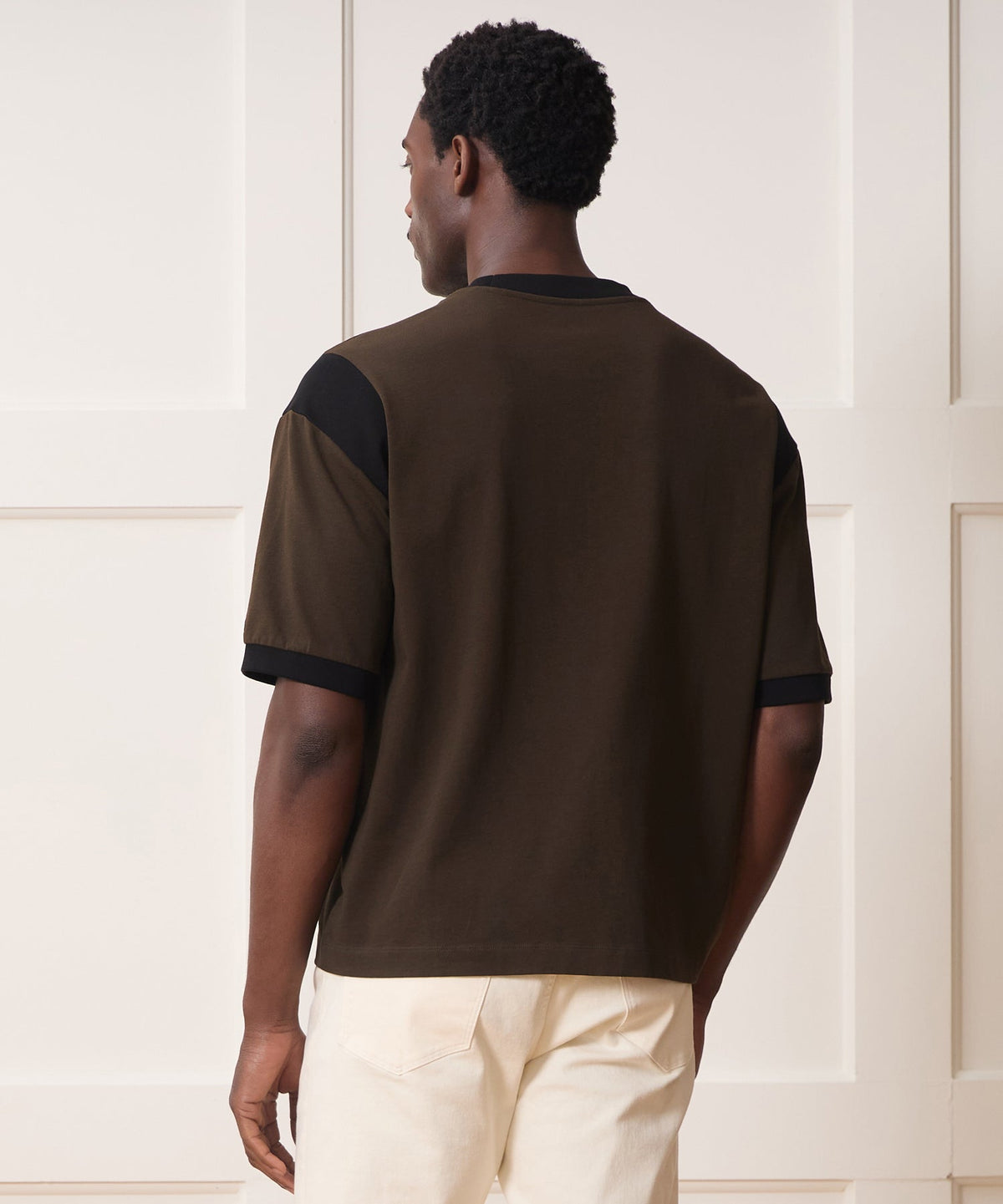 Todd Snyder Collegiate Jersey Ringer Tee - Espresso Bean