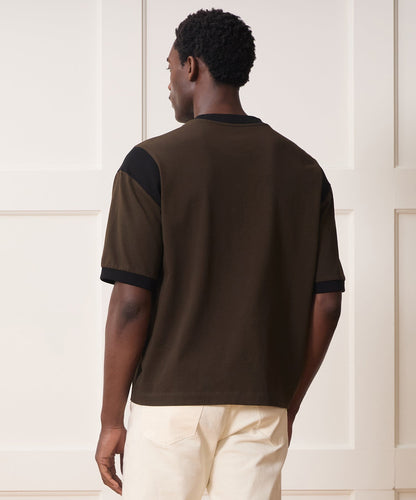 Todd Snyder Collegiate Jersey Ringer Tee - Espresso Bean