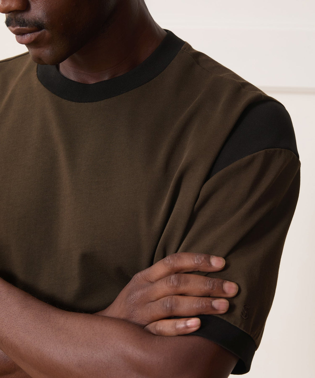 Todd Snyder Collegiate Jersey Ringer Tee - Espresso Bean