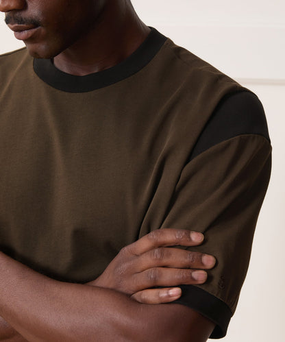 Todd Snyder Collegiate Jersey Ringer Tee - Espresso Bean