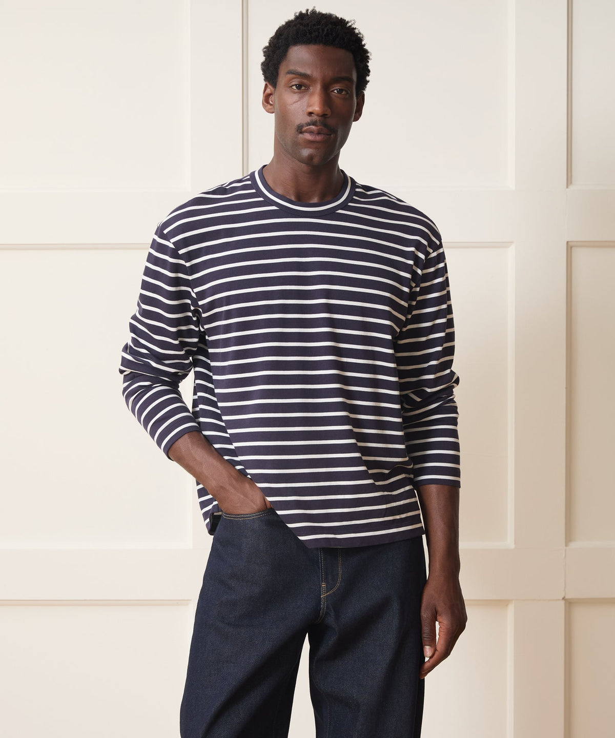 Todd Snyder Boxy Jersey Tee - Navy