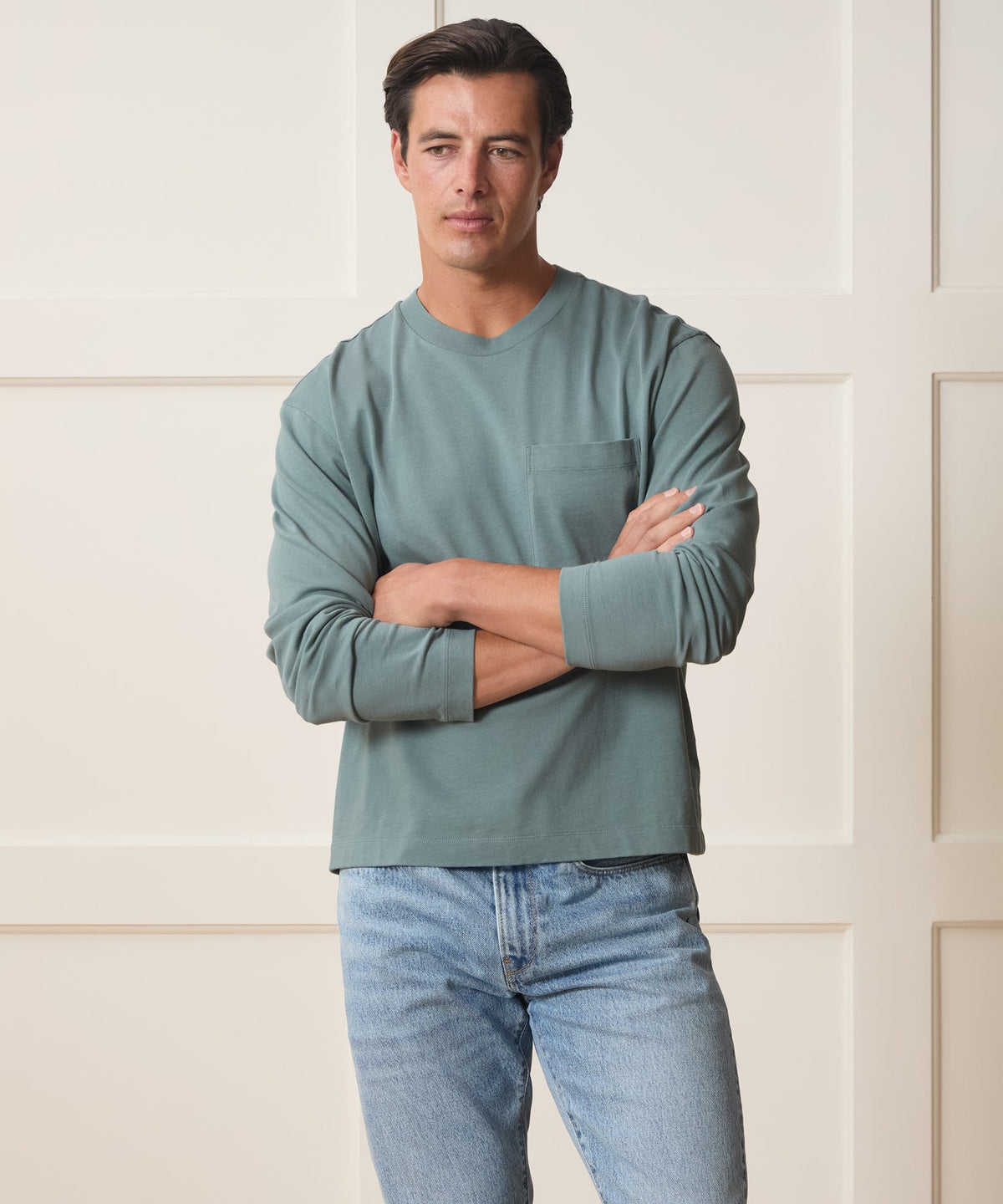 Todd Snyder Boxy Jersey Tee - Dusty Horizon