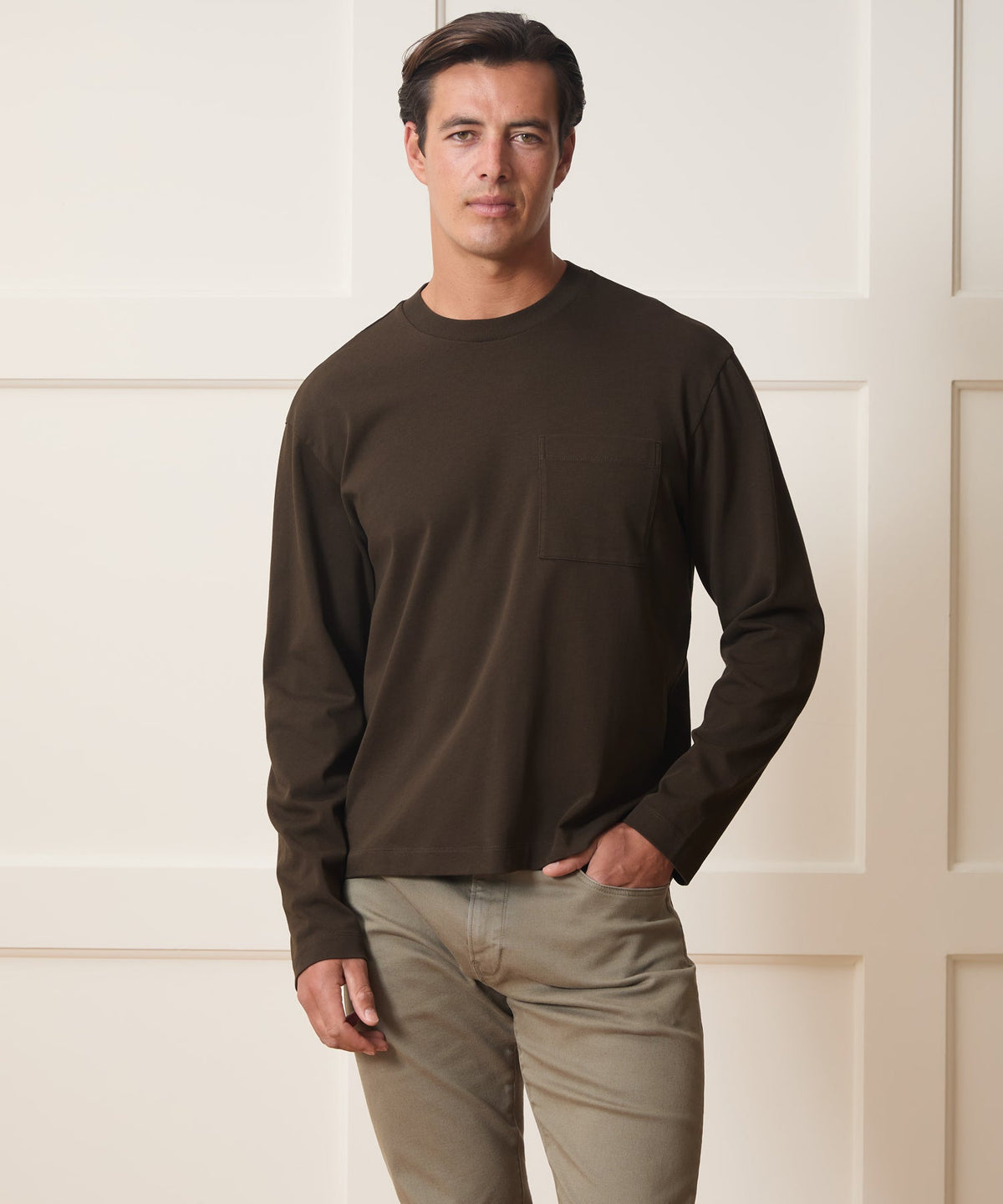 Todd Snyder Boxy Jersey Tee - Espresso Bean