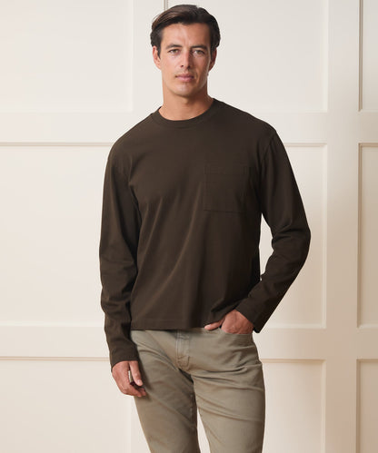 Todd Snyder Boxy Jersey Tee - Espresso Bean