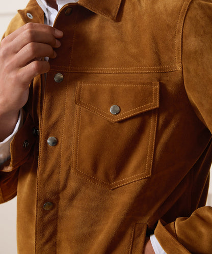 Todd Snyder Italian Suede Dylan Jacket - Burnt Caramel