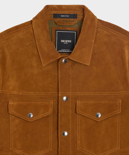 Todd Snyder Italian Suede Dylan Jacket - Burnt Caramel