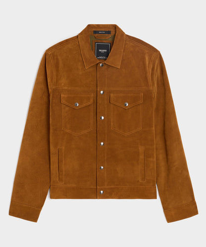Todd Snyder Italian Suede Dylan Jacket - Burnt Caramel