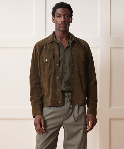 Todd Snyder Italian Suede Dylan Jacket - Olive
