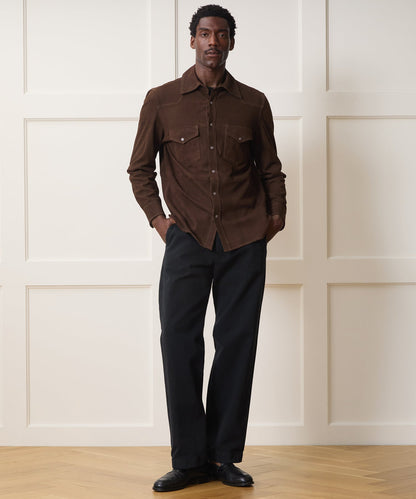 Todd Snyder Italian Suede Western Shirt Jacket - Brown