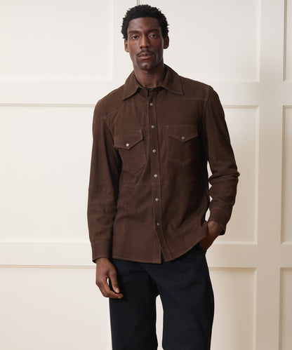 Todd Snyder Italian Suede Western Shirt Jacket - Brown