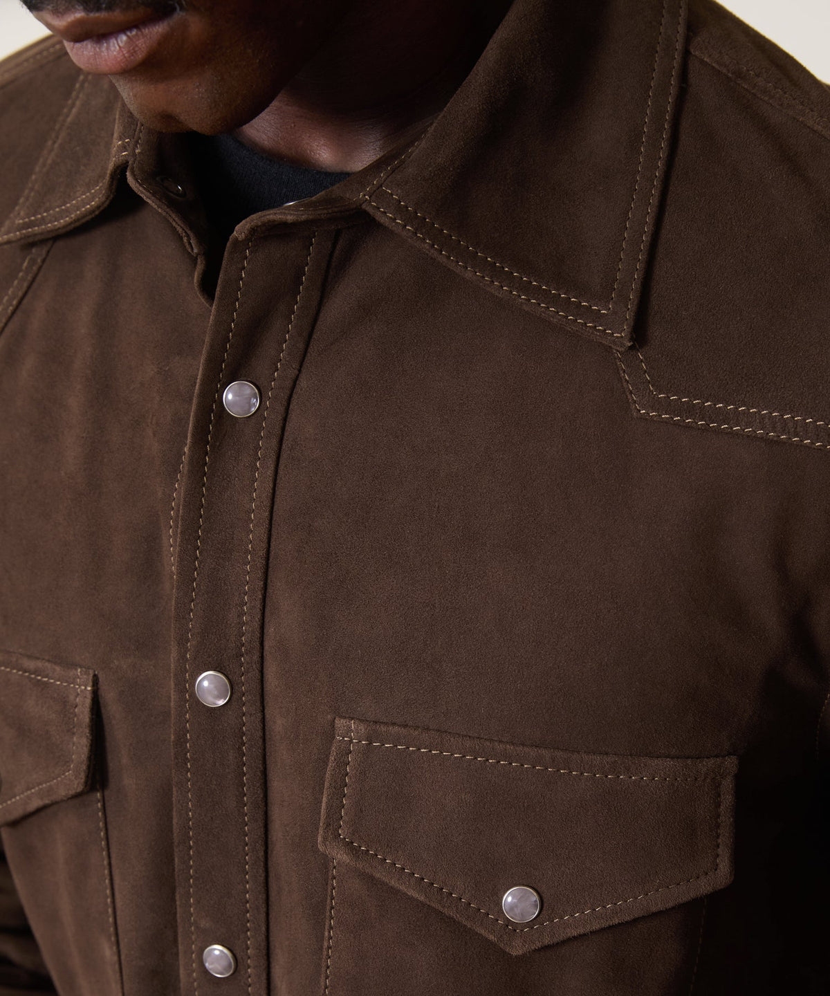 Todd Snyder Italian Suede Western Shirt Jacket - Brown