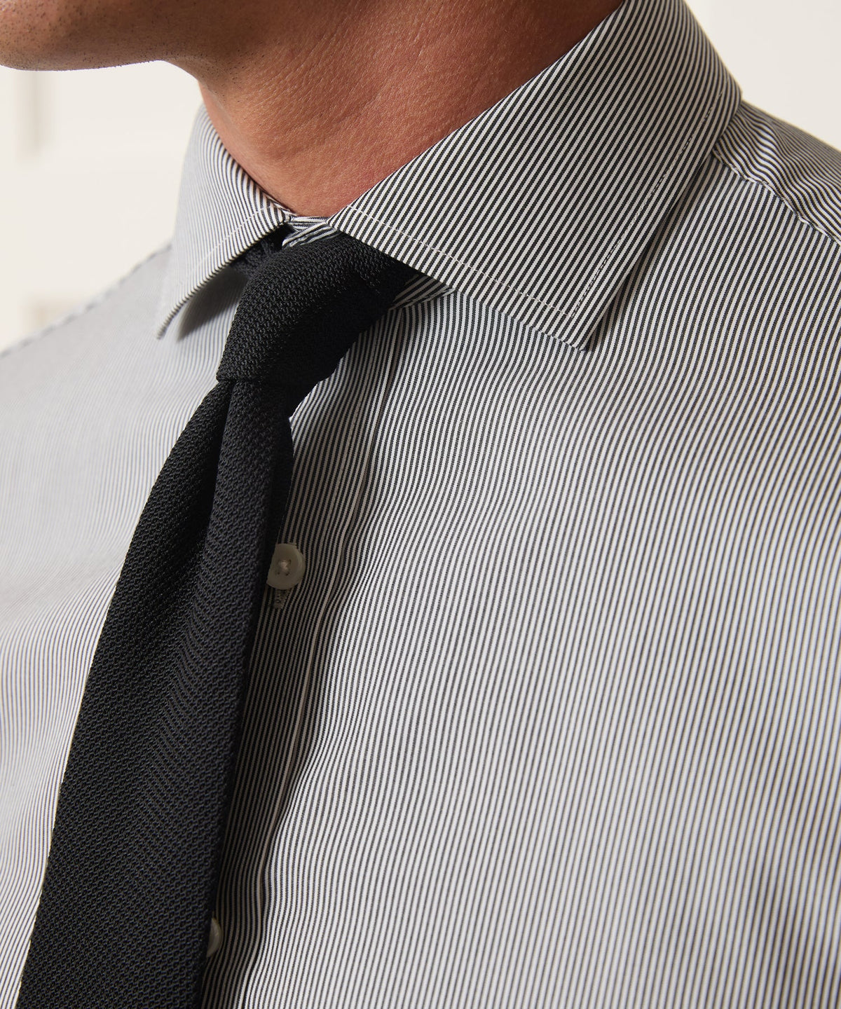 Todd Snyder Cotton Spread Collar Dress Shirt - Black