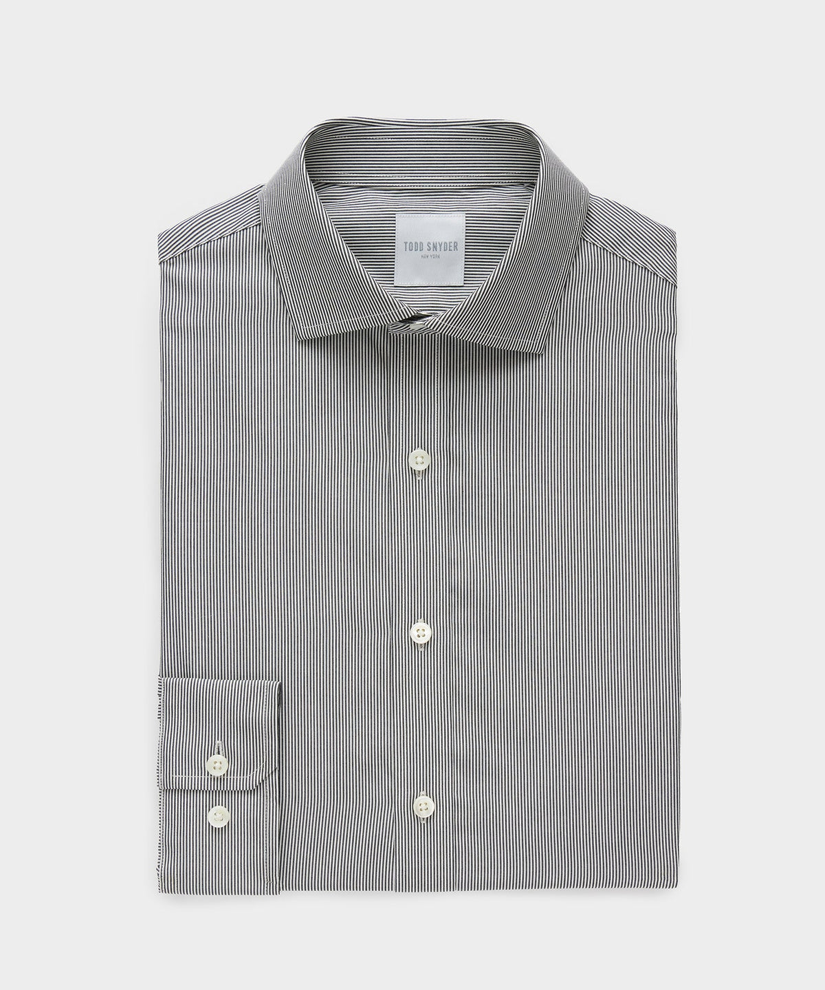 Todd Snyder Cotton Spread Collar Dress Shirt - Black