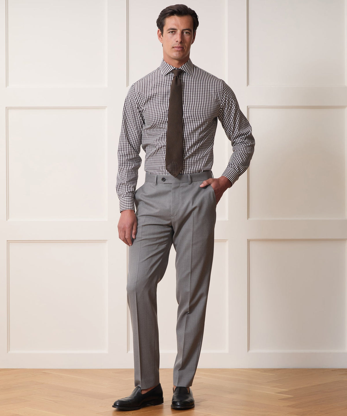 Todd Snyder Cotton Spread Collar Dress Shirt - Burgundy