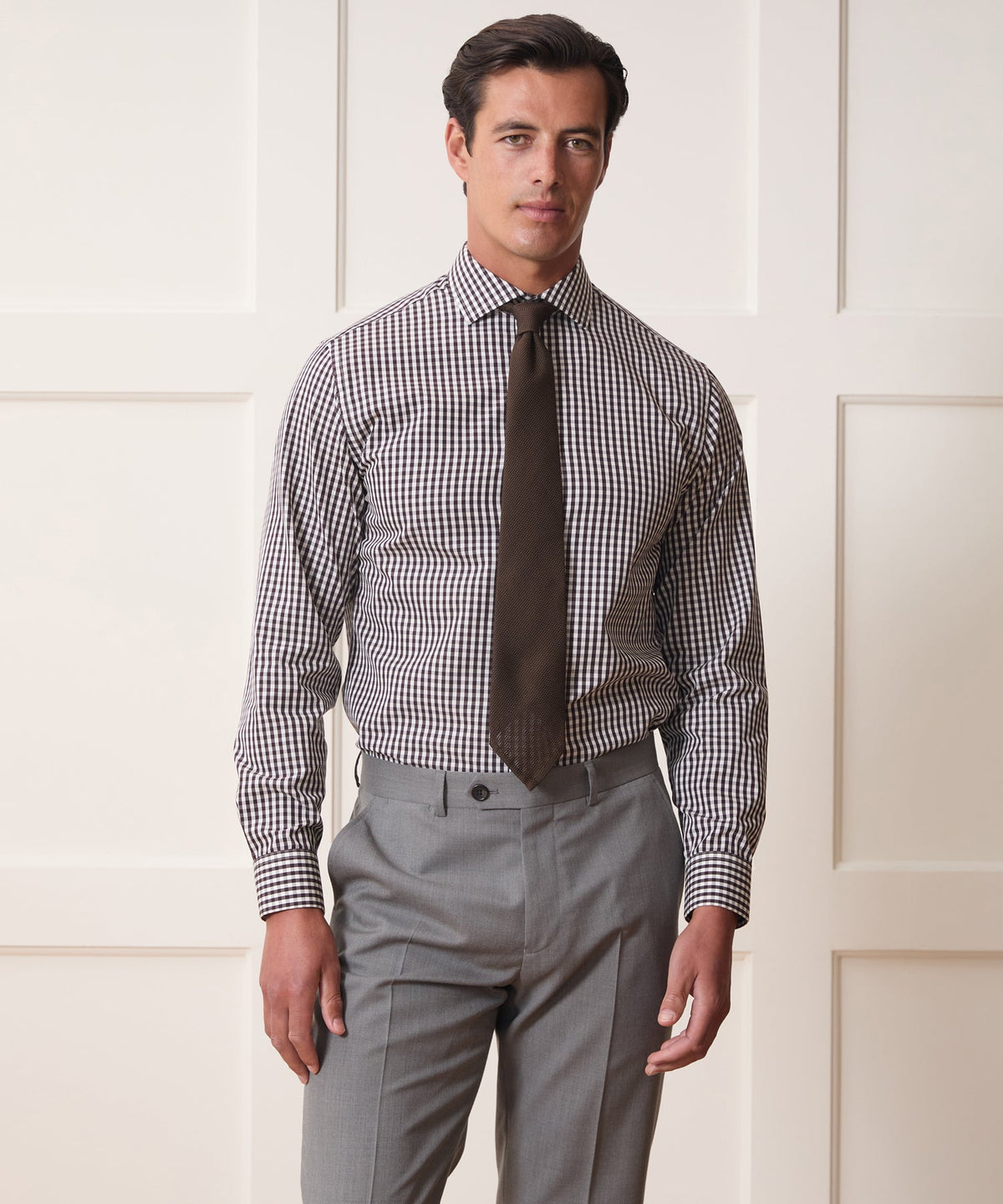 Todd Snyder Cotton Spread Collar Dress Shirt - Burgundy