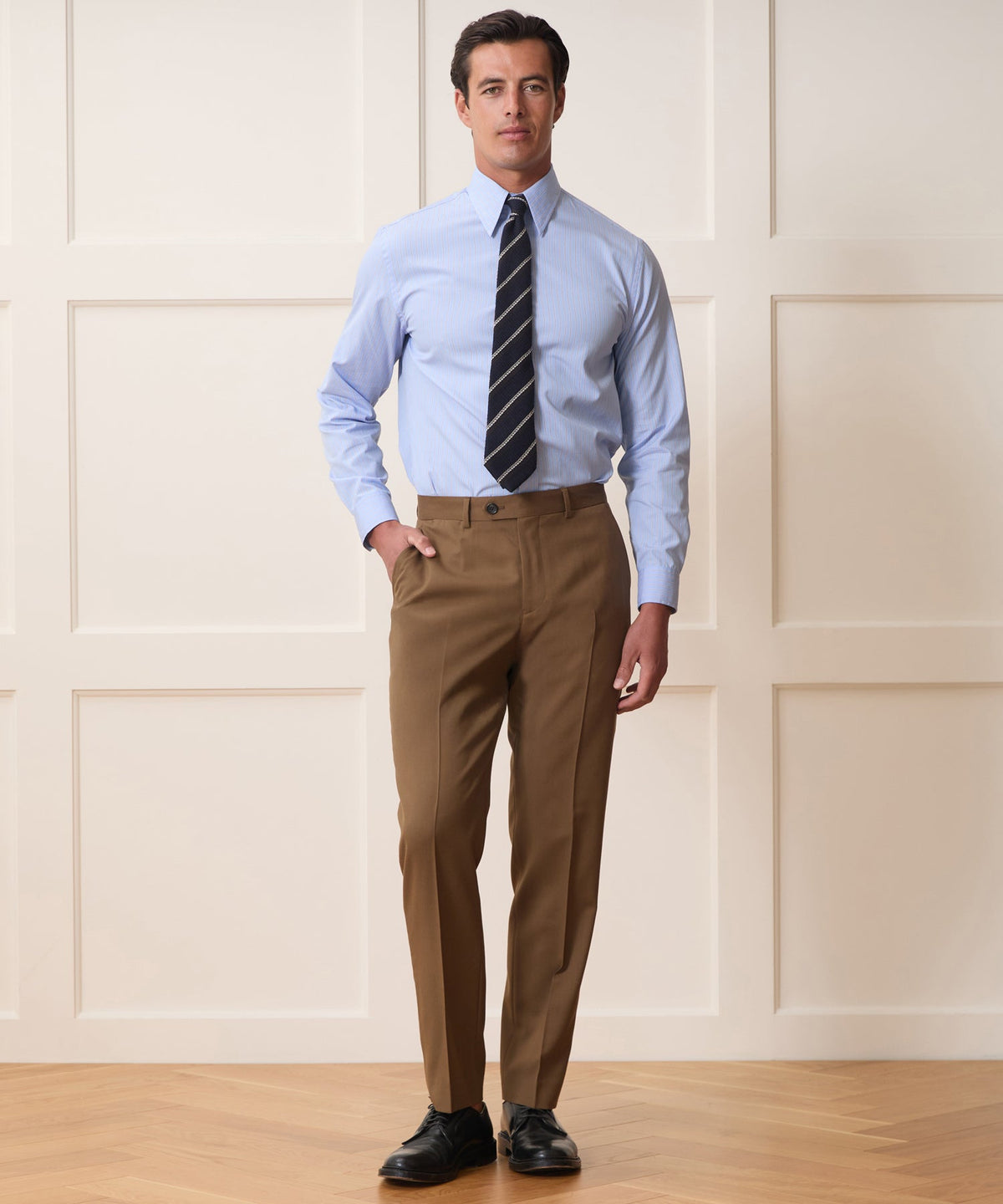 Todd Snyder Poplin Long Point Collar Dress Shirt - Blue