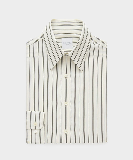 Todd Snyder Poplin Long Point Collar Dress Shirt - Cream