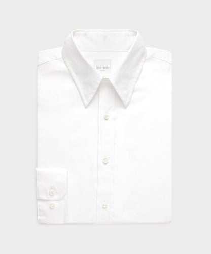 Todd Snyder Cotton Poplin Long Point Collar Dress Shirt - White
