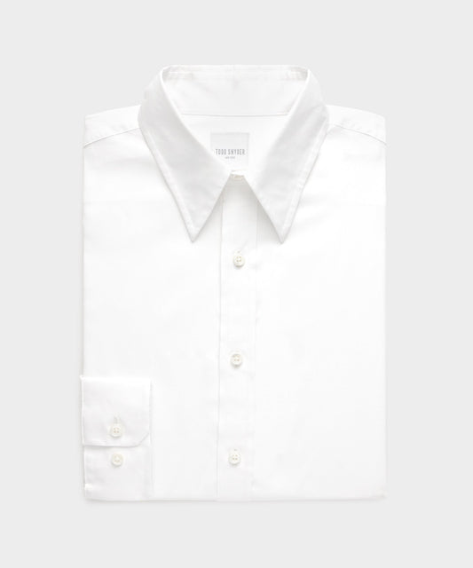 Todd Snyder Cotton Poplin Long Point Collar Dress Shirt - White