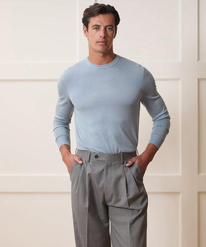 Todd Snyder Silk-Cashmere Crewneck Sweater - Dusty Blue
