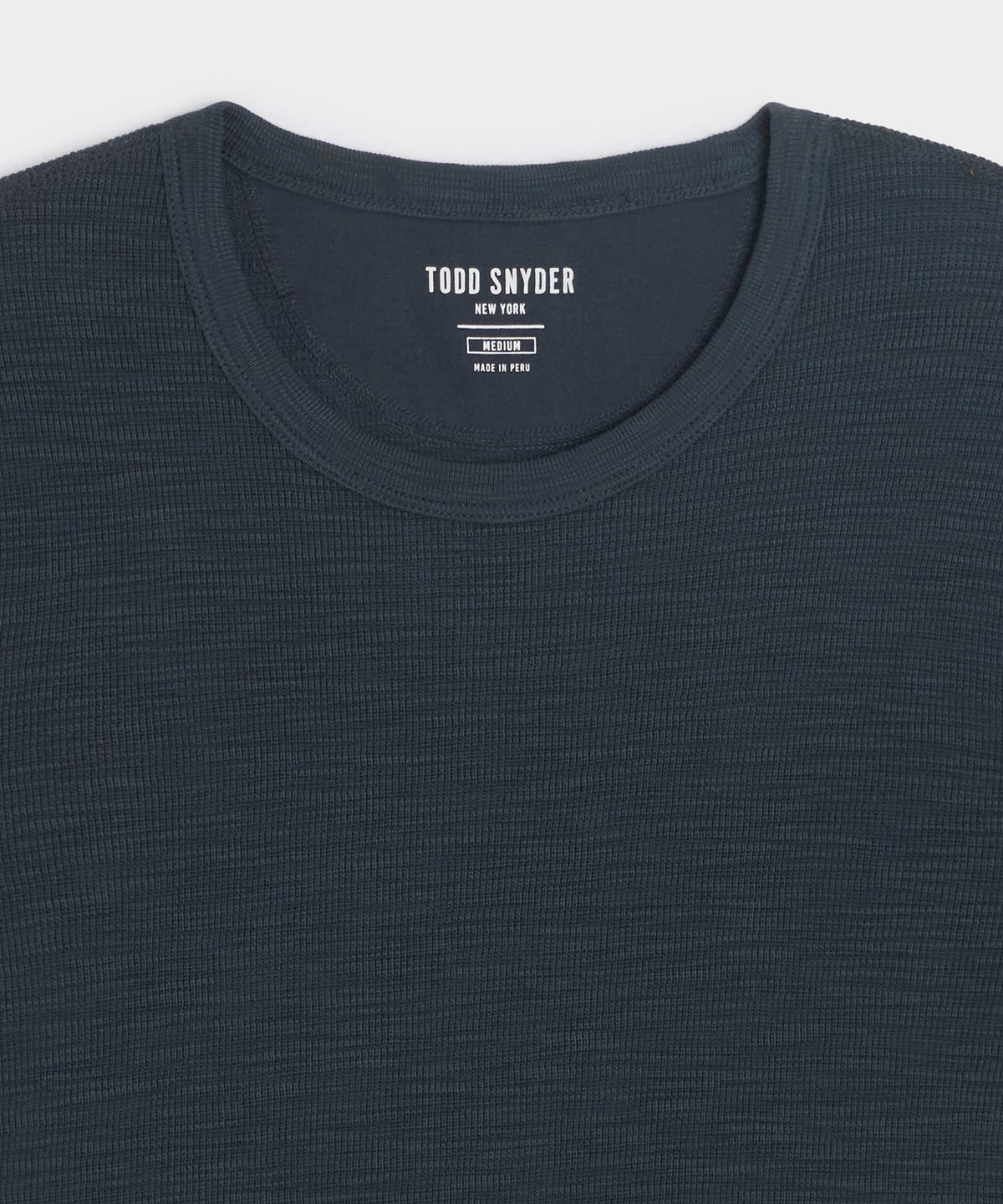 Todd Snyder Lightweight Mini Waffle Tee - Navy Batik