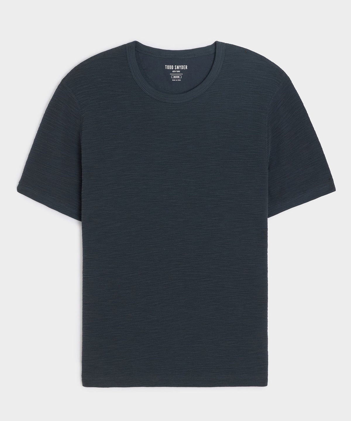 Todd Snyder Lightweight Mini Waffle Tee - Navy Batik