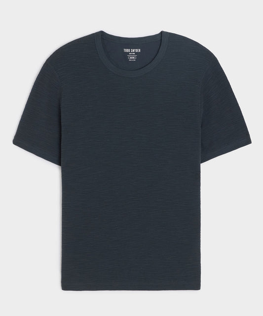Todd Snyder Lightweight Mini Waffle Tee - Navy Batik