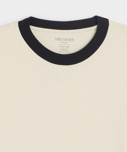 Todd Snyder Collegiate Jersey Ringer Tee - Chalk